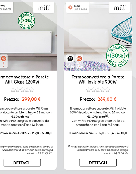 Sito Web Ecommerce di Mill Heat Italia